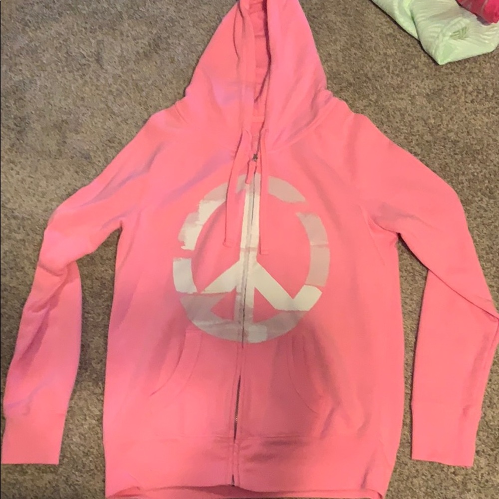 Pink peace sign hoodie